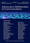 Advances in Mathematics of Communications